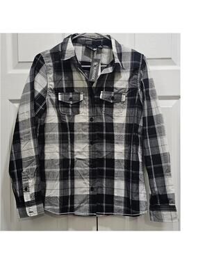 Burnside Button Up Size Small Black white New